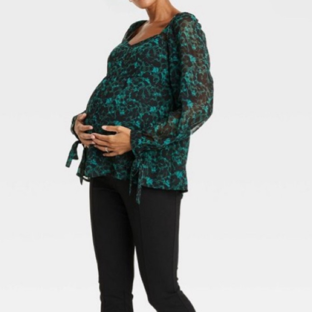 New Long Sleeve Corsetry Woven Maternity Shirt
 Isabel Maternity